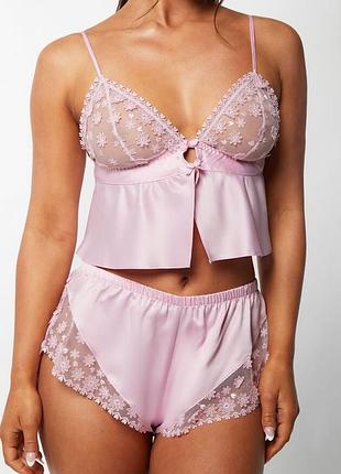Майка жіноча домашня атласна boux avenue xs рожева