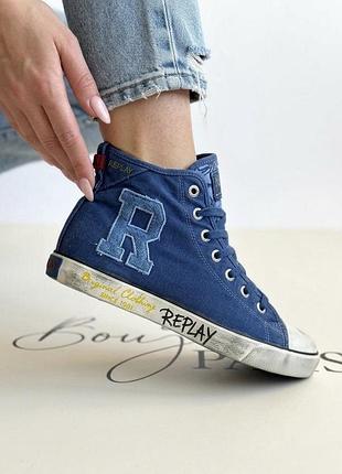 Кеди replay high top (нові) — 37 та 38 розміри distressed-ефект