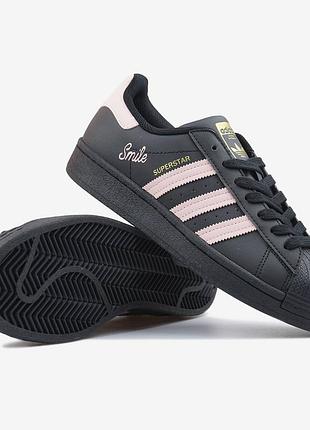 Кроссовки adidas superstar smile black pink арт 1061