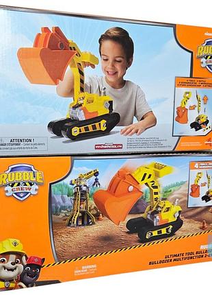 Игровой набор щенячий патруль spin master rubble & crew бульдозер-трансформер крепыш! (6073305)