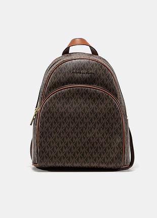 🤎michael kors logo backpack premium 🤎 мини рюкзак натуральная кожа с покрытием канвас люкс