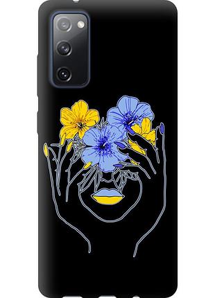 Чехол tpu патриотический на телефон samsung galaxy s20 fe g780f девушка v4 "5276b-2075-58250"