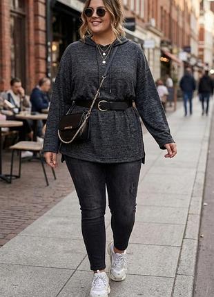 Жіноче худі h&m у розмірі xxl, темно-сірий меланж» (код18)