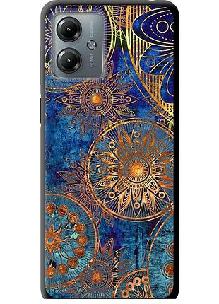 Чехол tpu на телефон motorola moto g14 золотой узор "678b-3197-58250"
