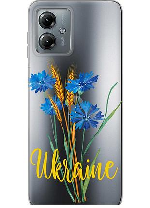 Чехол силиконовый патриотический на телефон motorola moto g14 ukraine v2 "5445u-3197-58250"