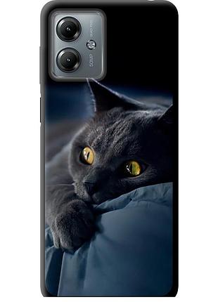 Чохол tpu на телефон motorola moto g14 димчастий кіт "825b-3197-58250"