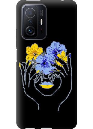 Чехол tpu патриотический на телефон xiaomi 11t девушка v4 "5276b-2487-58250"