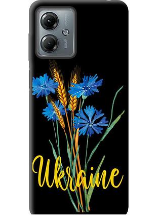Чехол tpu патриотический на телефон motorola moto g14 ukraine v2 "5445b-3197-58250"