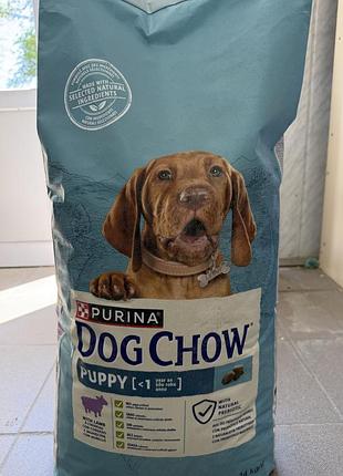 Сухий корм dog chow puppy для цуценят з ягням 14 кг