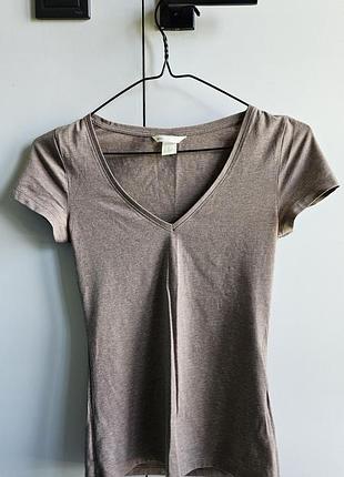 Футболка h&m basic хакі xs