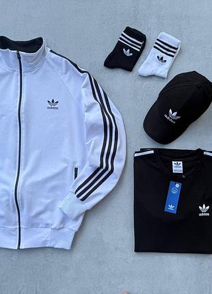 Набор 4в1 adidas: кофта штаны футболка кепка 2 пары носков в подарок🔥
