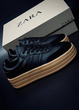 Чорні жіночі кросівки на платформі zara високі кеди стильна новинка на літо