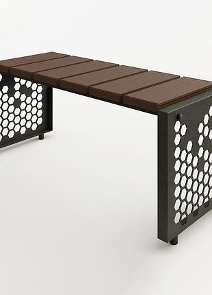 Лавка без спинки, 100х44х38.5см, moderna-2s, венге / лавочка на цвинтар / паркова лава в стилі лофт / лавка вулична