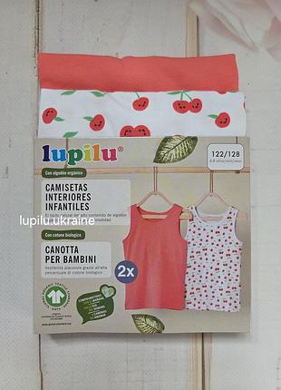 Lupilu 122/128 набор майки 2 шт на девочку нвбор маек на девочке
