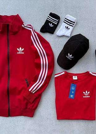 Набор 4в1 adidas: кофта штаны футболка кепка 2 пары носков в подарок🔥