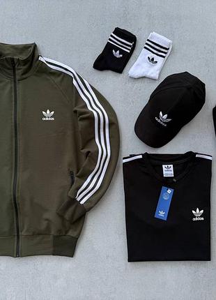 Набор 4в1 adidas: кофта штаны футболка кепка 2 пары носков в подарок🔥