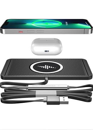 Автомобільна бездротова зарядка-килимок car wireless pad c1 15w — швидка зарядка fast charge