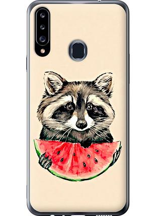 Чехол силиконовый на телефон samsung galaxy a20s a207f енотик с арбузом "4605u-1775-58250"