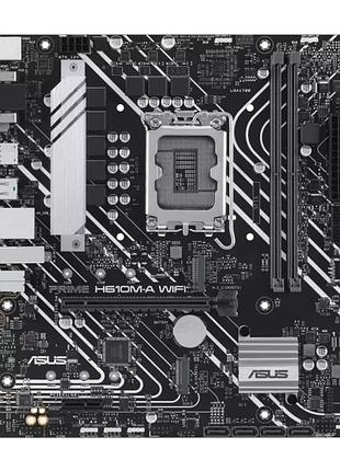 Материнская плата asus prime h610m-a wifi d4, lga1700, ddr4, hdmi, displayport, vga, wi-fi 5, microatx