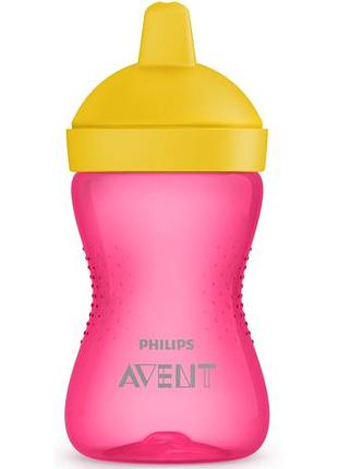 Дитяча чашка-непроливайка philips avent 300мл з твердим носиком від 18 місяців рожевий (scf804/04)