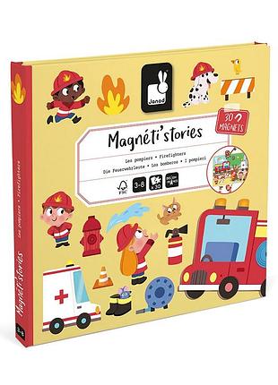 Магнитная обучающая игра janod пожарные для детей 3+ 30 элементов (j05453)