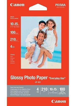 Фотопапір глянцевий canon gp-501 4x6 100sh 10х15 200г/м2 100л