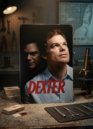 Металлическая винтажная табличка декстер dexter постер сериала 14х20 см