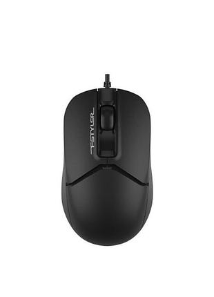Мышь проводная компьютерная a4tech fstyler fm12st бесшумная 1200 dpi usb-c адаптер 8 жестов черный