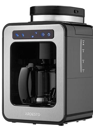 Кофеварка ardesto fcm-dg064, капельный тип, 600 вт, сенсорное управление, объем 0.5 л, серебристый/черный
