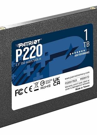 Твердотільний накопичувач ssd patriot p220 1tb 2.5" 7mm sataiii p220s1tb25