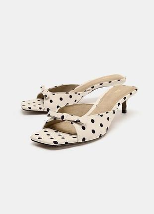 Мюлі жіночі в горох zara new