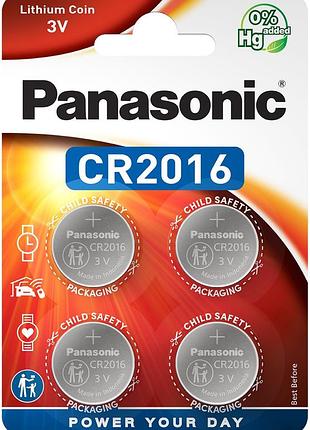 Литиевая батарейка panasonic cr2016 lithium cr-2016el/4b 3в блистер 4шт