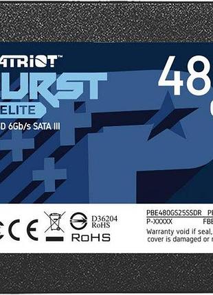Накопитель ssd 2.5" patriot pbe480gs25ssdr sataiii/480гб/tlc