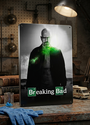 Металлическая винтажная табличка во все тяжкие breaking bad 14х20 см