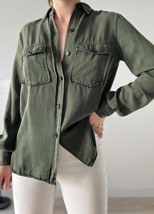 Зелена сорочка zara woman