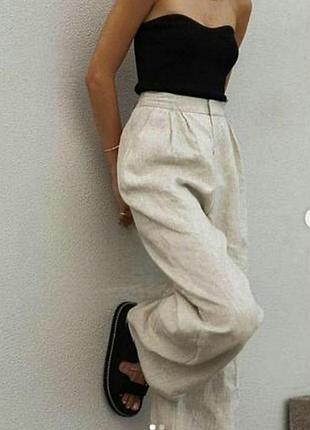 Штаны летние льняные палаццо от h@m