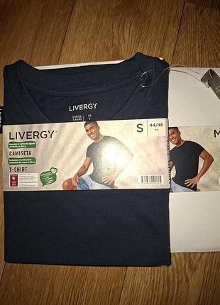 Качественная мужская футболка livergy с s 44-46, м 48-50 ткань лакоста, 100% хлопок, темно синий цвет