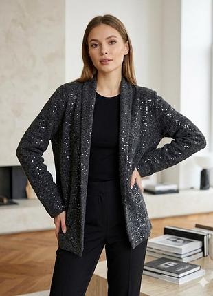 Жакет zara з паєтками м’який теплий розмір m