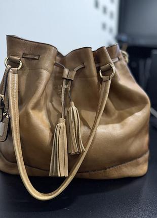 Шкіряна сумка prada vitello daino