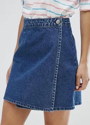 Джинсова спідниця на запах asos