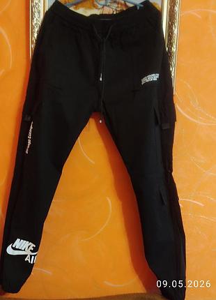 Карго брюки из коттона джинсы стрейч и принтами nike