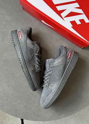 Nike sb dunk low x supreme grey 8