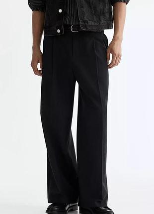 Льняные брюки h&m  regular fit flared leg