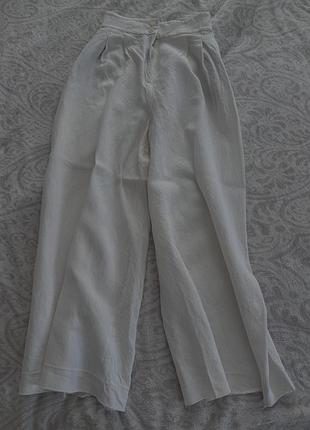 Широкі білі штани жіночі zara.
