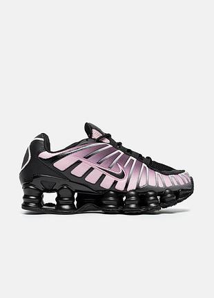 Женские кроссовки nike shox black pink / найк шокс