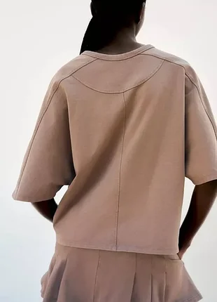 Жіноча футболка washed effect zara, колір сірий антрацит варенка