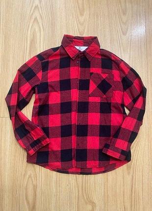 Классная рубашка в клетку h&m, на 8-9 лет