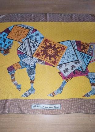 Hermes a cheval sur mon carre вінтажна хустка кашемір шовк