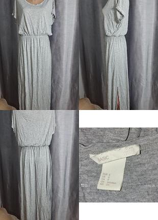 Женское трикотажное платье макси от бренда h&m из линейки basic.