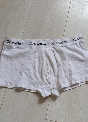 Трусы мужские базовые белые боксерки котоновые calvin klein l л 12 40 48